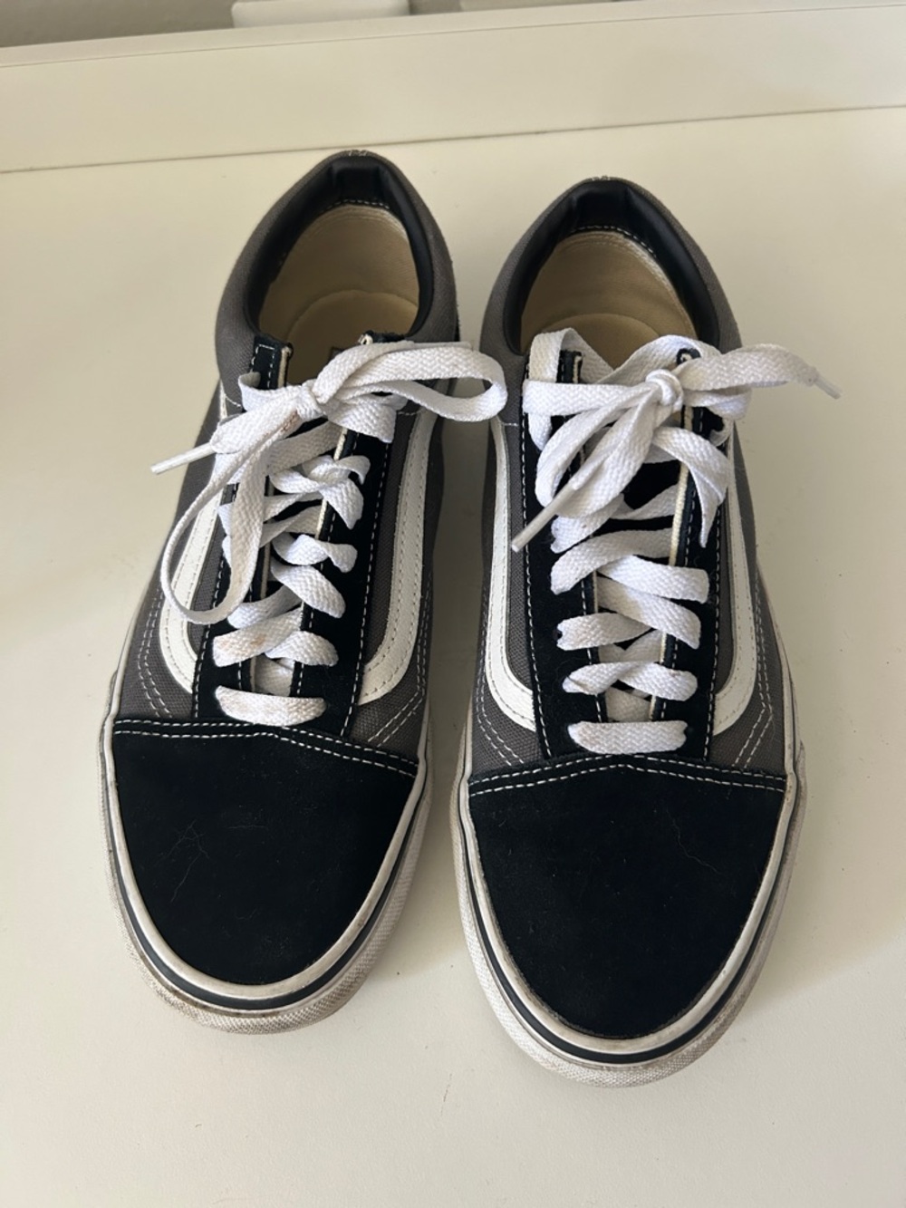 Vans Old Skool Low-Top Sneakers in Black, Gray & White